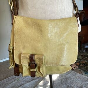 Cécile Jeanne Paris yellow leather hobo bag